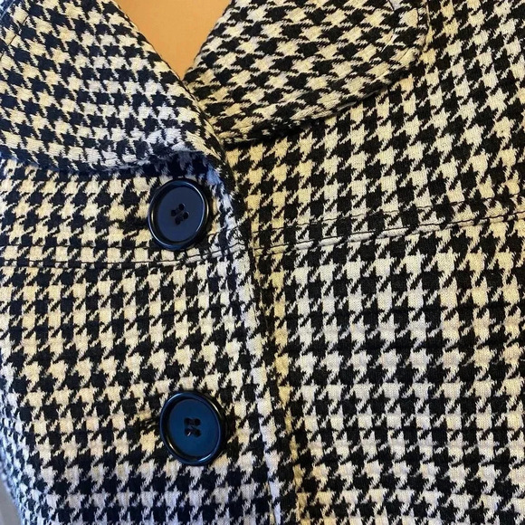 Charter Club Classy Houndstooth Jacket Blazer Black White Check Lady Sz S Career - Picture 6 of 8